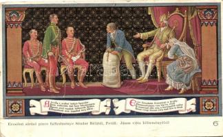 Budapest V. Erzsébet Királyné Szálló étterem és söröző pince, Sándor Béla falfestménye Petőfi János ...