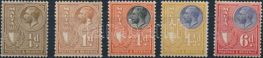 5 definitive stamps, 5 klf Forgalmi bélyeg