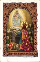 20 db RÉGI motívumlap, vegyes minőség; művész, üdvözlő, gyerek, virág, vallás / 20 old motive postca...