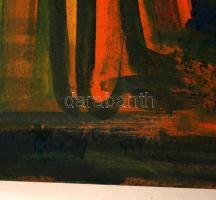 Bene jelzéssel: Kerti fák. Olaj, farost, 49×59 cm