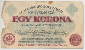 Kenyérmező / Hadifogolytábor 1916. január 15. 1K arab sorozat- és sorszámmal T:III,III- papírhiány