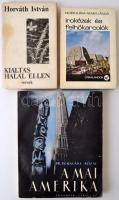 3 db könyv-Fehér Klára-Nemes László: Irokézek és felhőkarcolók. Bp., 1968. Dedikált! Kiadói kartonált kötés, jó állapotban; Horváth István: Kiáltás a halál ellen. Versek 1971-1972. Dedikált! Kolozsvár, 1973, Dacia Könyvkiadó. Kiadói kartonált kötés, jó állapotban; Dr. W. Halász Rózsi: A mai Amerika. Dedikált! Bp., Franklin-Társulat. Kiadói papírkötés, kissé kopott állapotban.