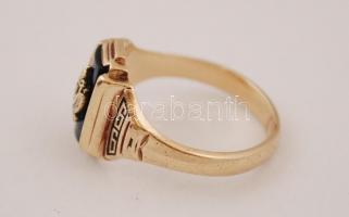 California, Bishop Amat Memorial High School arany, címeres, köves pecsétgyűrű, Au., 10K, bruttó:4,3...