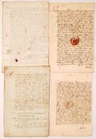 cca 1780-1810 Nagy vegyes okmány tétel: nagyrészt szerződések, magyar ill. latin nyelven, kb 40 db, ...