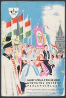 1941 Szent István hét, színes szórólap, felületén hajtásnyomokkal, 20x13 cm