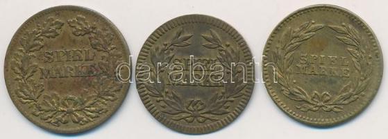 Német Birodalom DN 3db klf Cu játékpénz T:2,2-
German Empire ND 3pcs of diff Cu gaming tokens C:XF,...