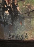 Berkes jelzéssel: Városi közlekedés. Pasztell, papír, üvegezett keretben, 47×62 cm