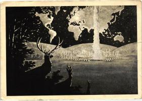 1933 Gödöllő, Cserkész jamboree az erdő szélén s: Báró Schell J. (b)