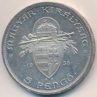 1938. 5P Ag "Szent István" T:2 ph.
Adamo P8.1