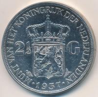 Hollandia 1937. 2 1/2G Ag "Wilhelmina I" T:2 Netherlands 1937. 2 1/2 Gulden Ag "Wilhe...