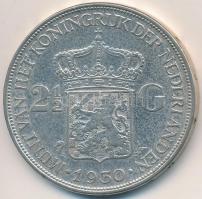 Hollandia 1930. 2 1/2G Ag "Wilhelmina I" T:2 apró ü. Netherlands 1930. 2 1/2 Gulden Ag &qu...