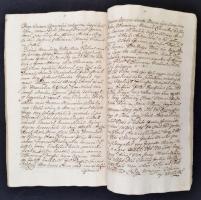 1774 Bars vármegye jegyzőkönyve a Miticzky- és a Morvay-családok közötti peres ügyben, tanúvallomáso...