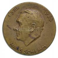 Német 3. Birodalom 1935. Hans Schemm Cu jelvény (37mm) T:2 German Third Reich 1935. Hans Schemm Cu badge (37mm) C:XF