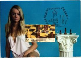 13 db MODERN erotikus sakk képeslap / 13 modern erotic chess postcards, So. Stpl