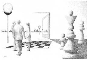 Variaties op het thema schaken, Loek Bosman / 22 db MODERN Loek Bosman grafikai sakk motívumlap / 22...