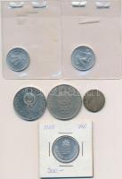 6db-os vegyes magyar fémpénz tétel (benned 1db sérült ezüst), közte 1988. 50Ft "Világ Vadvédelm...