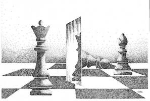 Variaties op het thema schaken, Loek Bosman / 8 db MODERN Loek Bosman grafikai sakk motívumlap / 8 m...