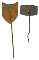 DN "NF" zománcozott tombak kitűző számozással + "MOM (Magyar Optikai Művek)" fes...