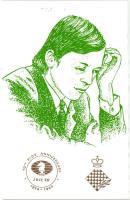 1924-1994 70th Fide Anniversary, chess champions - 22 modern postcards