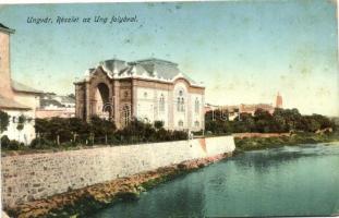 Ungvár, Uzhorod; Ung folyó, zsinagóga / river, synagogue (Rb)