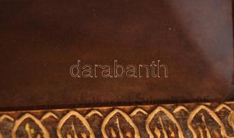 cca 1880 Kislány virágcsokorral. Chromotipia, festő: Nathanael Schmitt, üvegezett keretben, üvegen r...