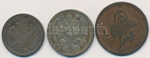 Vegyes: Ausztria 1872. 10kr Ag "Ferenc József" + Orosz Birodalom 1861. 15k Ag + Oszmán Bir...