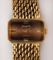 Glashütte női karóra, mechanikus, működőképes állapotban, üveglapja karcos