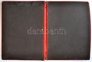 Az egykori Metropol Kávéház étlaptartója. Megviselt állapotban. Benne Kökény Károly "Műszaki út...