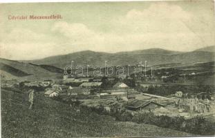 Mecenzéf, Nizny Medzev; Látkép fűrészteleppel, Müller Vincze kiadása / view with sawmill