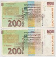 Szlovénia 1992-2004. 20T (2x) + 100T + 200T (3x) T:III 
Slovenia 1992-2004. 20 Tolarjev (2x) + 100 ...