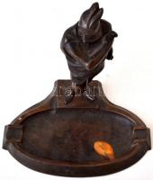 Öntöttvas hamutál, figurális díszítéssel, m: 22 cm