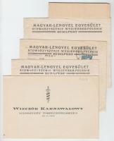 1927 A Magyar-Lengyel Egyesület levelezése, 3 db boríték levelekkel