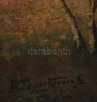 Kézdi jelzéssel: Vadász. Olaj, farost, sérült, keretben, 45×70 cm