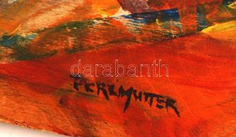 Perlmutter jelzéssel: Fekvő női akt. Olaj, falemez, sérült, 29×47 cm