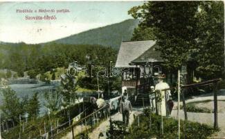 Szováta-fürdő, Sovata; Fürdőház a Medve tó partján / spa at the lake