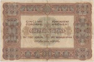 1920. 5000K "Orell Füssli Zürich" piros sorozat- és sorszám T:III,III- / 
Hungary 1920. 5...
