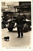 May good luck always cross your path, British Policeman, Raphael Tuck & Sons Real Photograph postcard No. 3883. (EK)