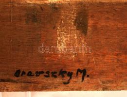 Oravszky jelzéssel: Csendélet. Olaj, falemez, 47×62 cm