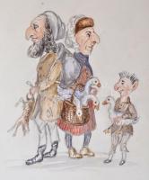 Meiner Pia von der Alten. 1920. - szép bőrkötésű könyv.
A könyv 133 darab groteszk grafikákat, kari...