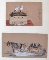 Meiner Pia von der Alten. 1920. - szép bőrkötésű könyv.
A könyv 133 darab groteszk grafikákat, kari...