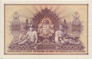 1943. 100P "Szálasi-kiadás" kiadatlan, sor- és sorozatszám nélkül, ívből kivágva T:III / 
...