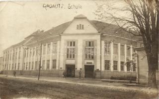 1917 Radauti, Radóc, Radautz; schule / school, photo (pinhole)