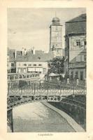 Nagyszeben, Sibiu, Hermannstadt; híd, templom, Liegenbrücke / bridge, church (EK)