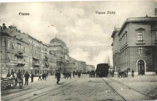 Fiume, Zichy tér, városi vasút / Piazza Zichy, urban railway