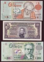 Uruguay 1967-2003. 9db klf bankjegy T:I