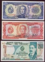 Uruguay 1967-2003. 9db klf bankjegy T:I