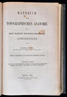 Joseph Hyrtl: Handbuch der Topographischen Anatomie, und Ihrer Praktisch Medicinisch-Chirurgischen Anwendungen. I-II. Második, javított és jelentősen átdolgozott kiadás. Bécs, 1853, Wilhelm Braumüller. Kiadói egészvászon, I. XIV+466. p., II. X+410 p. A borítója megviselt, kopott, sérült. Néhány lap foltos. Egy ív kijár a könyvből. (3-14 p.)  Joseph Hyrtl (1810-1894) kismartoni születésű német orvosdoktor, anatómia professzor anatómia kézikönyve. Orvostörténeti érdekesség! / Joseph Hyrtl (1810-1894) was born at Kismarton, (now Eisenstadt, Austria) in Hungary. He was a german doctor, and professor of anatomy. Handbook of Topographic Anatomy. Curiosity of Medical History.