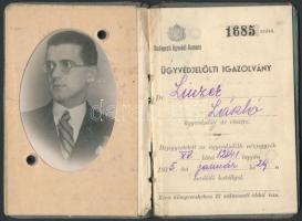 1935 Ügyvédjelölti igazolvány, Budapesti Ügyvédi Kamara, pp.:12, 12x8cm