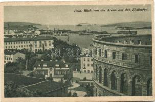 Pola, Blick von der Arena auf den Zivilhafen / port, general view (Rb)