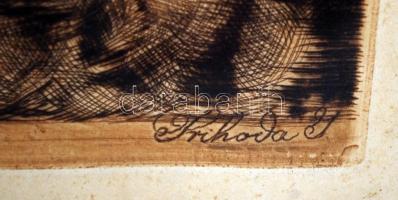 Prihoda István (1891-1965): Országos Testnevelési Tanács díszoklevele 1933. Rézkarc, papír, jelzett ...